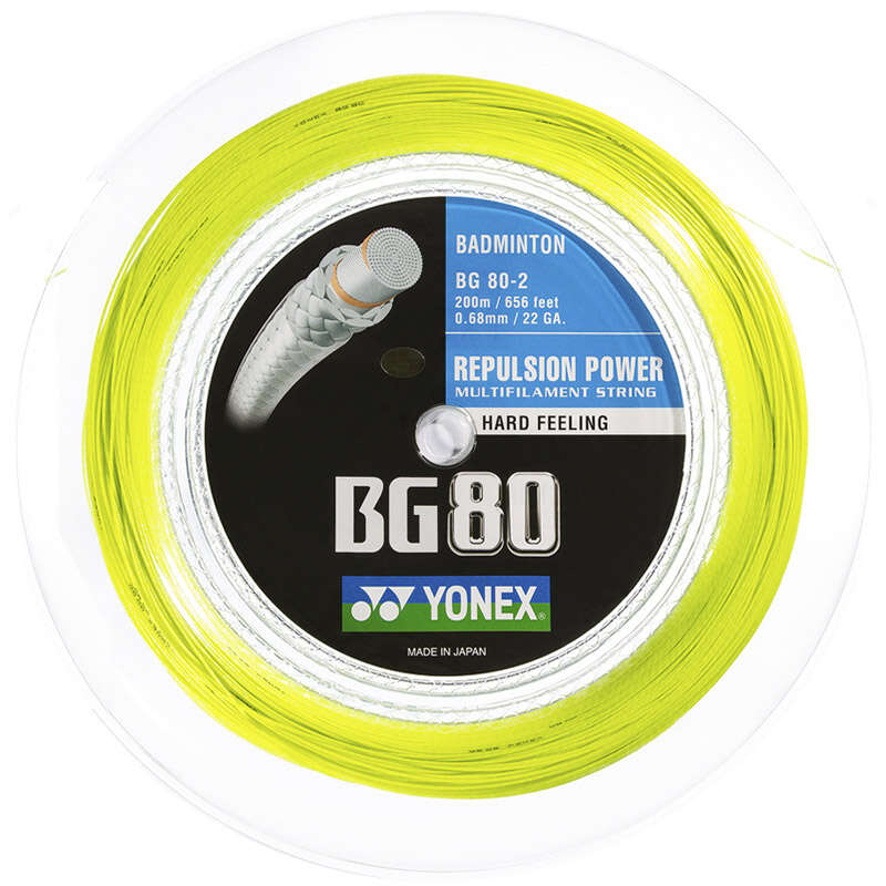 Naciąg Badminton Yonex BG 80 Yellow - Rolka 200m Yellow | BADMINTON ...