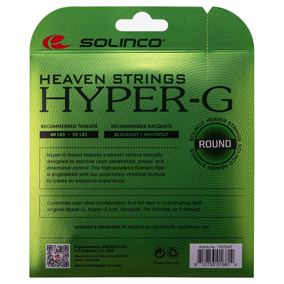 Solinco Hyper-G Tennis String - Reel