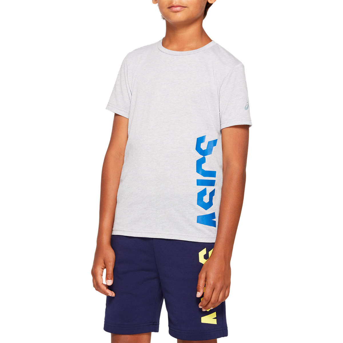 Koszulka ASICS Boy's Tennis Cropped SS Tee Mid Grey Heather