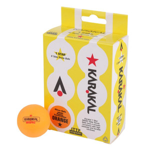 Karakal MQ40 1 Star Table Tennis Balls Orange 6pcs.