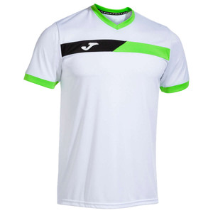 Joma Cour SS Tee Sky White / Fluorescent Green