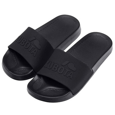 Kubota Plain Black Flip-Flops