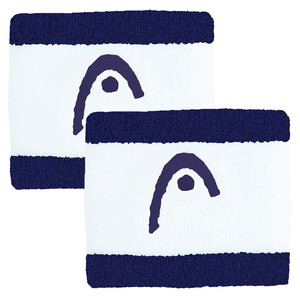 HEAD 2,5" Wristband Striped 2Pack Navy / White