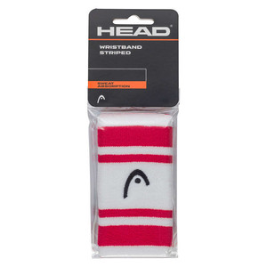 Head Wristband Striped 5" Magenta / White