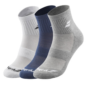 Babolat Quarter Socks 3 Pairs Pack White / Blue / Grey