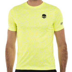 Hydrogen Allover Tennis Tech T-Shirt Yellow