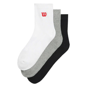 Wilson Quarter-Top Socks 3P White / Black