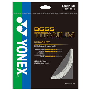 Naciąg badminton Yonex BG 65 Titanium White