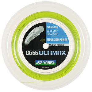 Naciąg badminton Yonex BG 66 Ultimax Yellow - Rolka 200m