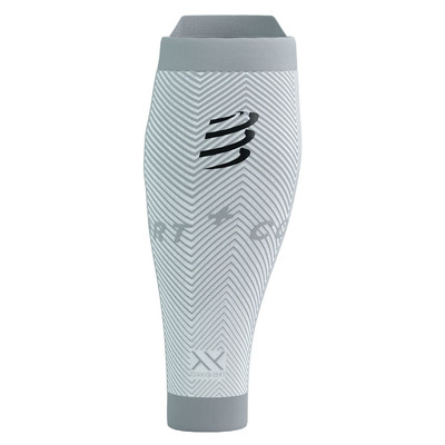 Opaski na łydki Compressport R2 Oxygen White / Nebel Grey