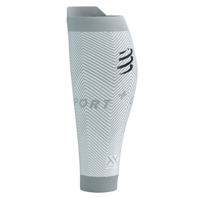 Opaski na łydki Compressport R2 Oxygen White / Nebel Grey