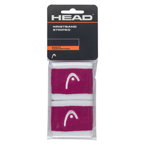 Head Wristband Striped 2,5" Vivid Pink / White