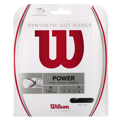 Tennis string Wilson Synthetic Gut Power 16 Black