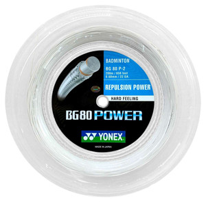 Naciąg badminton Yonex BG 80 Power White - Rolka 200m