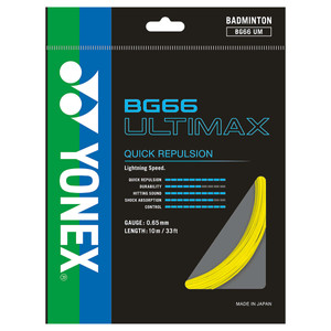 Naciąg badminton Yonex BG 66 Ultimax Yellow