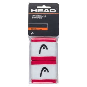Head Wristband Striped 2,5" Magenta / White