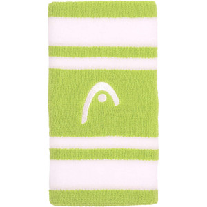 Frotka HEAD 5" Wristband Striped 2Pack Light Lime / White